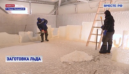РЕПОРТАЖ: Заготовка льда на Ямале