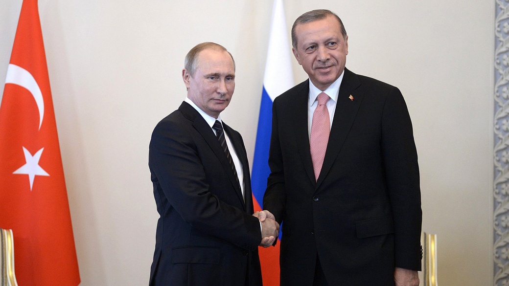 Встреча Владимира Путина с Президентом Турции Реджепом Тайипом Эрдоганом. Фото с сайта Президента России