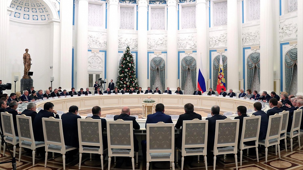 Встреча Владимира Путина с руководством Совета Федерации и Государственной Думы. Фото с сайта Президента РФ