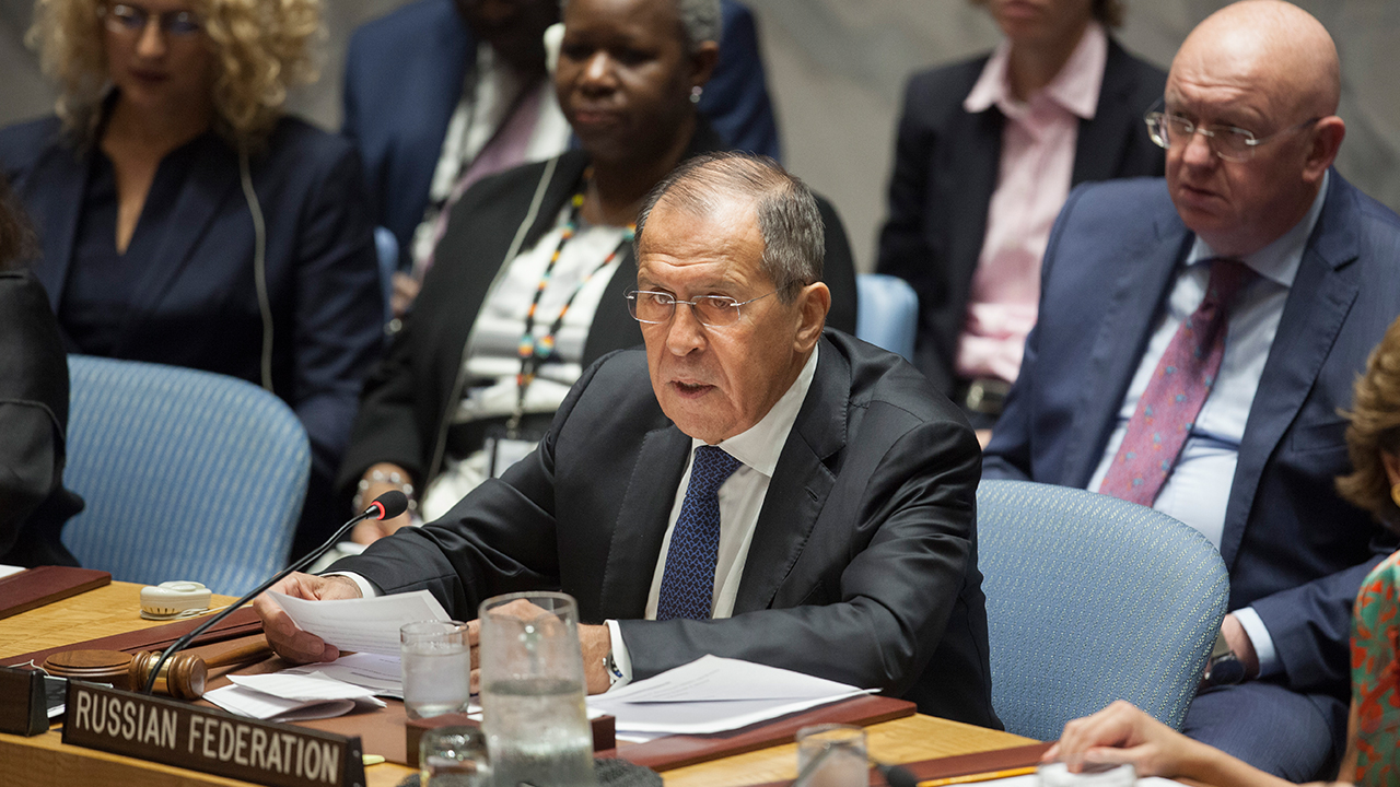 глава российского МИД Сергей Лавров выступает на Совете Безопасности ООН глава российского МИД Сергей Лавров выступает на Совете Безопасности ООН