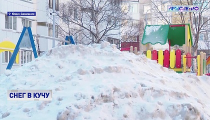 В Южно-Сахалинске коммунальщики устраняют последствия снегопада