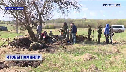 РЕПОРТАЖ: Поисковые отряды ищут останки бойцов Красной армии в Орловской области