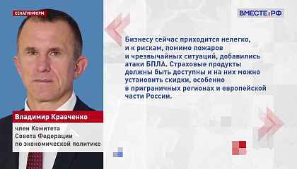 Сенатор Кравченко предложил сделать страховку от БПЛА доступнее для малого бизнеса