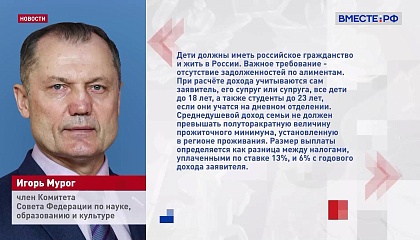 С этого года в России появилась новая ежегодная выплата для семей, воспитывающих двух и более детей