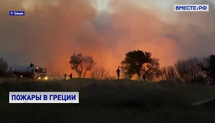 Крупные лесные пожары вспыхнули в Греции из-за аномальной жары
