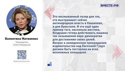 Матвиенко: международные правозащитные организации должны вступиться за Гуцул